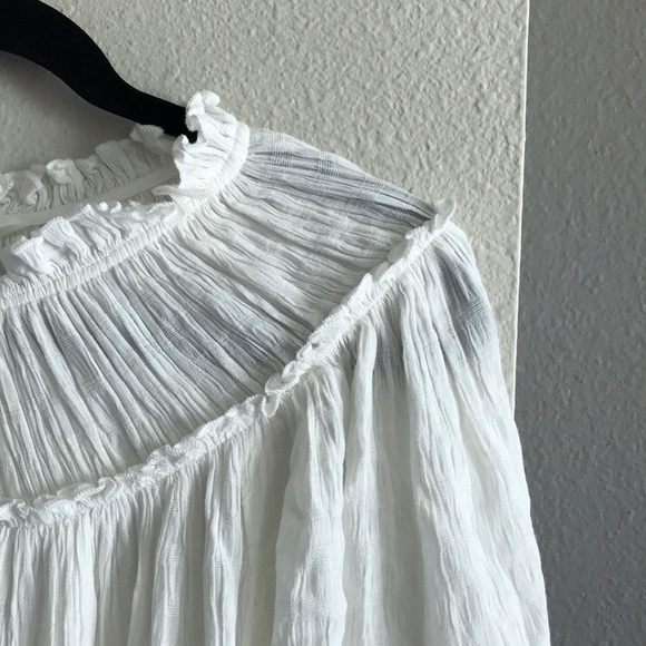 H&M White Flutter Flounce Top NEW - Picture 3 of 6